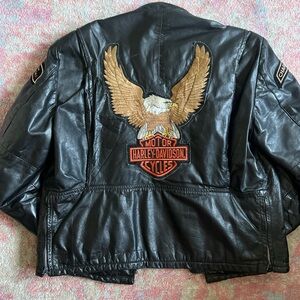 Harley-Davidson Black Bomber Jacket with Eagle Design